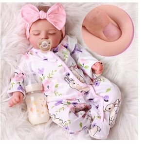 Realistic Baby Doll with Pink Outfit and Accessories